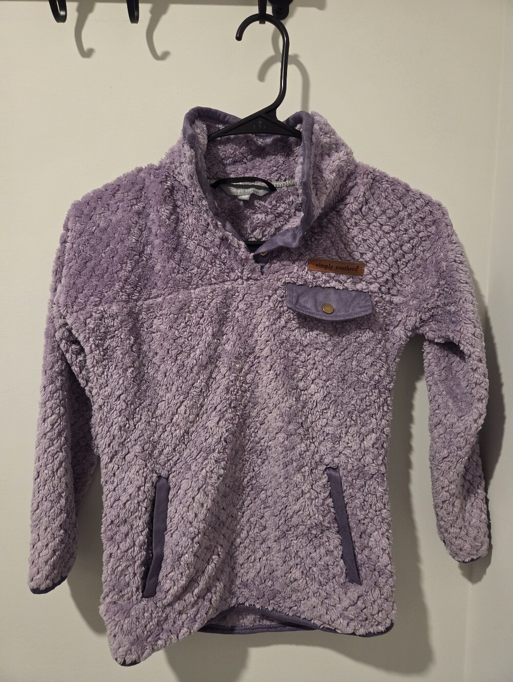 Simply Southern Youth Small Lavender Sherpa Pullover